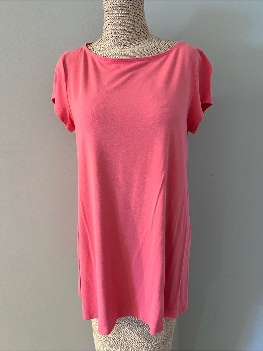 Eileen Fisher Coral Pink Short Sleeve Tunic